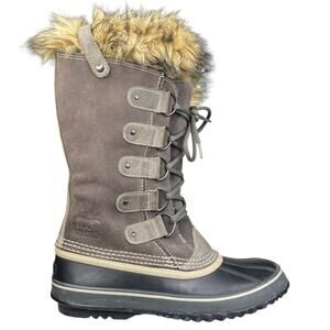 Sorel Women’s Joan Of Arctic Grey Suede Winter Boot Size US 10